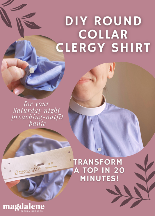 DIY Round Collar Clergy Shirt (No-Sew!)