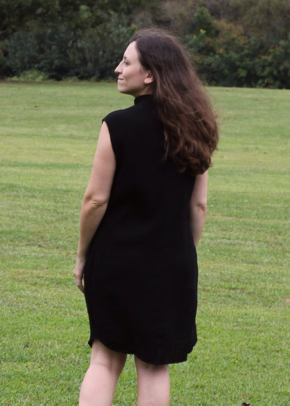 Vestido clergy de corte relajado de gasa de algodón "Rhoda"